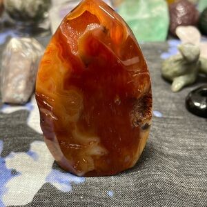 Carnelian Freeform with Druzy Pocket